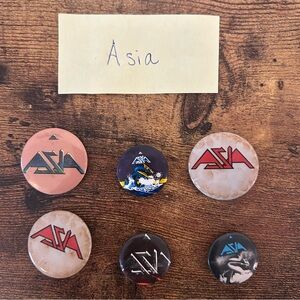 VTG 80’s ASIA Pinback Concert buttons pins hard rock arena pop h…
